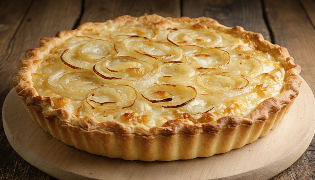 apprenez à préparer la tarte à l'oignon parfaite grâce à cette recette simple, délicieuse et riche en saveurs qui ravira vos papilles.