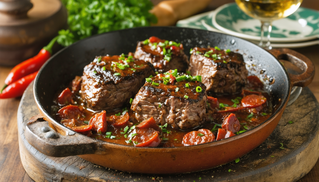 découvrez nos joues de porc mijotées au chorizo et piment d’espelette, une recette réconfortante et pleine de saveurs parfaites pour un automne chaleureux et parfumé.