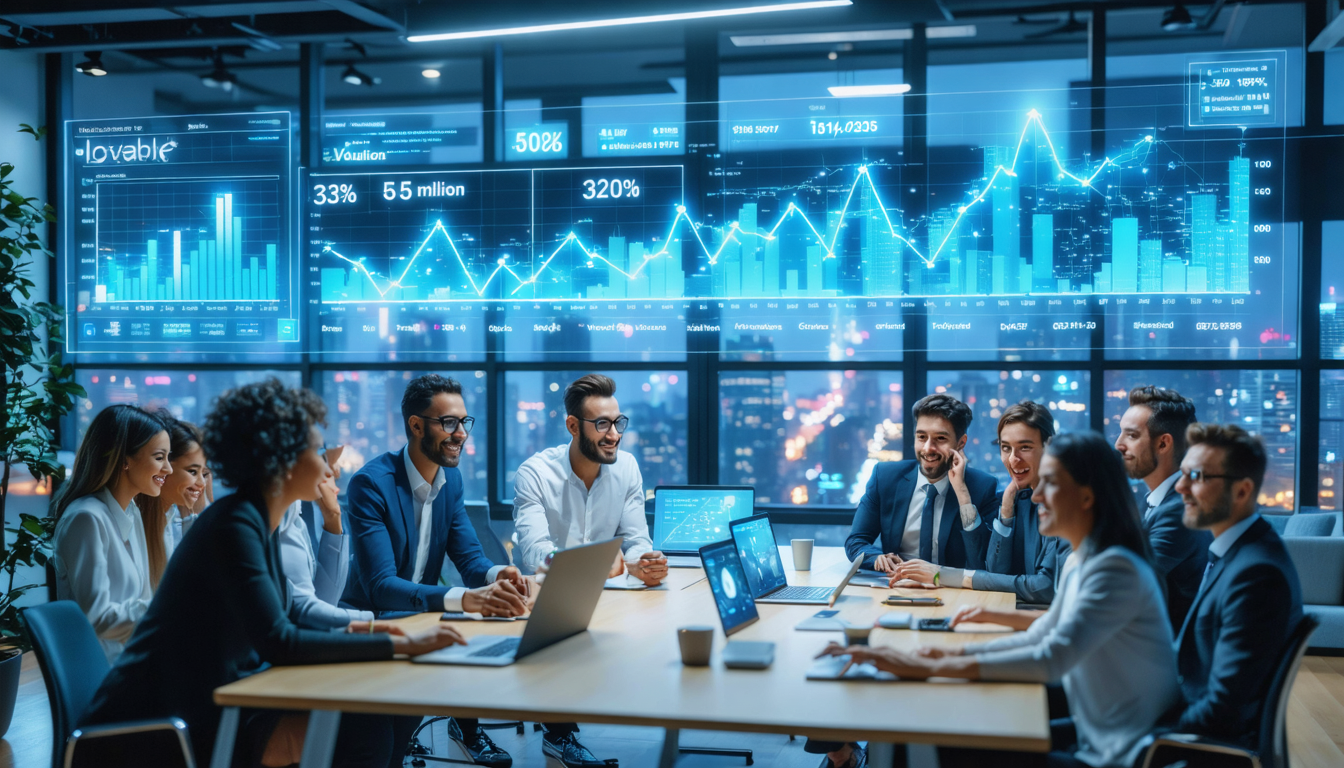 lovable lève 330 millions d'euros, atteignant une valorisation record de 6,6 milliards, confirmant son positionnement clé sur le marché.