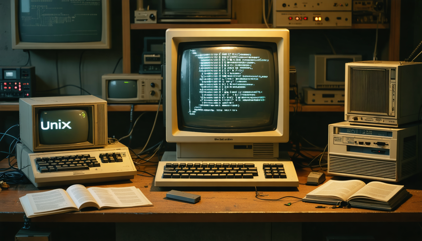 discover the history of unix, the revolutionary ancestor of operating systems, programmed in c language, which transformed the world of computing.