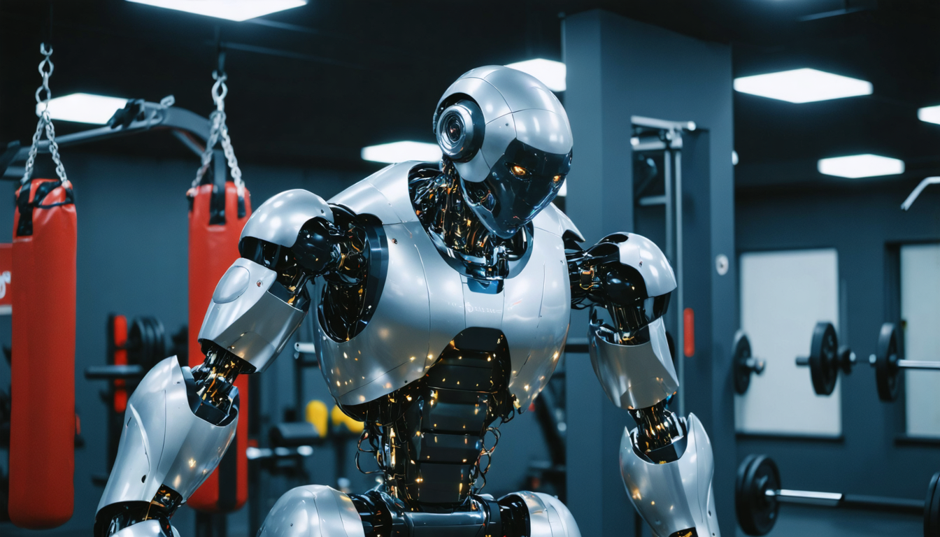 découvrez la vidéo d'un robot humanoïde en plein entraînement qui fait face à un coup inattendu dans ses parties sensibles, mêlant technologie et surprise.