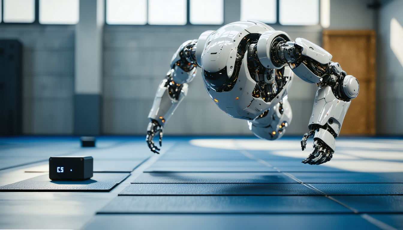 découvrez la tentative spectaculaire du robot humanoïde atlas qui essaie un salto arrière mais rencontre un imprévu inattendu.