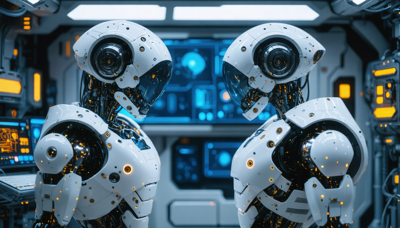 découvrez la toute première conversation enregistrée entre deux robots humanoïdes, une avancée majeure en intelligence artificielle capturée en vidéo.