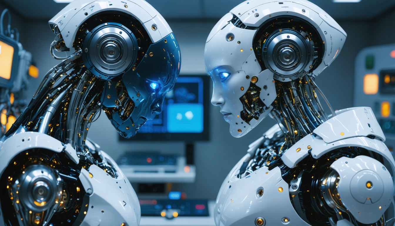 découvrez en vidéo la toute première conversation captivante entre deux robots humanoïdes, une avancée majeure en intelligence artificielle et robotique.