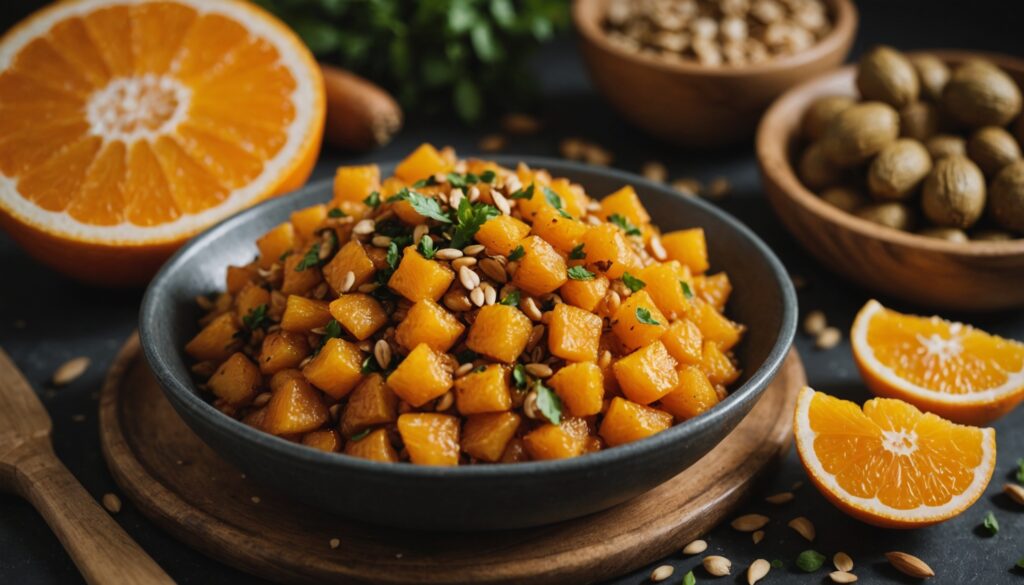 Delícia marroquina de laranja e amêndoas: bolo macio de sêmola regado com um xarope de cardamomo