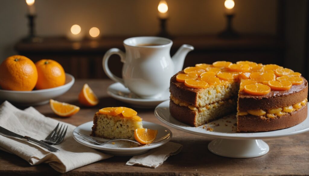 Delizia marocchina all’arancia e alle mandorle: torta soffice di semola ricoperta da uno sciroppo alla cardamomo
