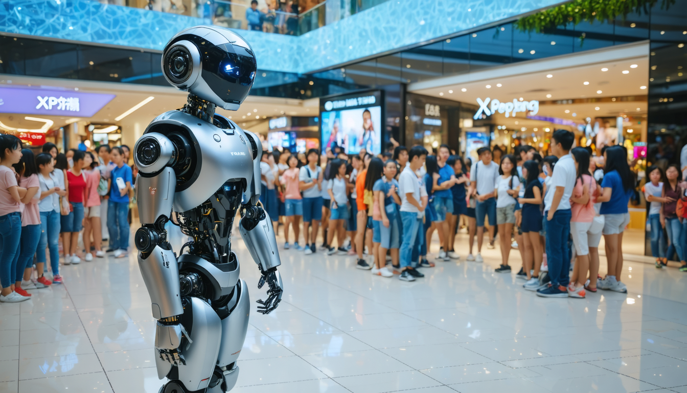 discover the video of the Xpeng Iron robot impressing visitors at Shenzhen shopping mall thanks to its innovative capabilities and futuristic design.