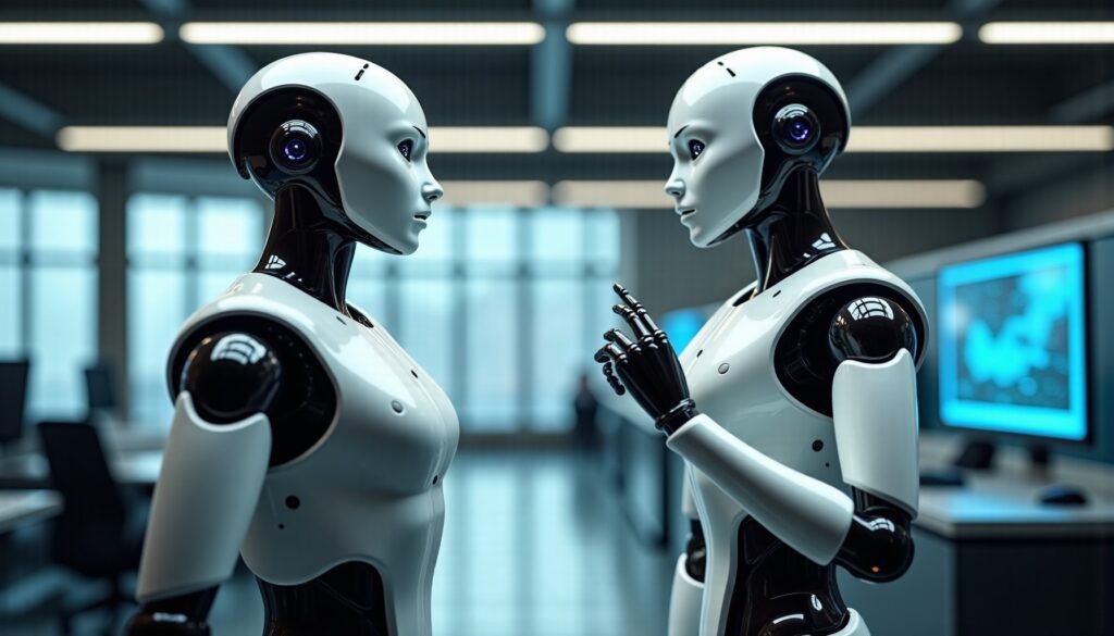 Vídeo : a primeira conversa entre dois robôs humanoides revelada