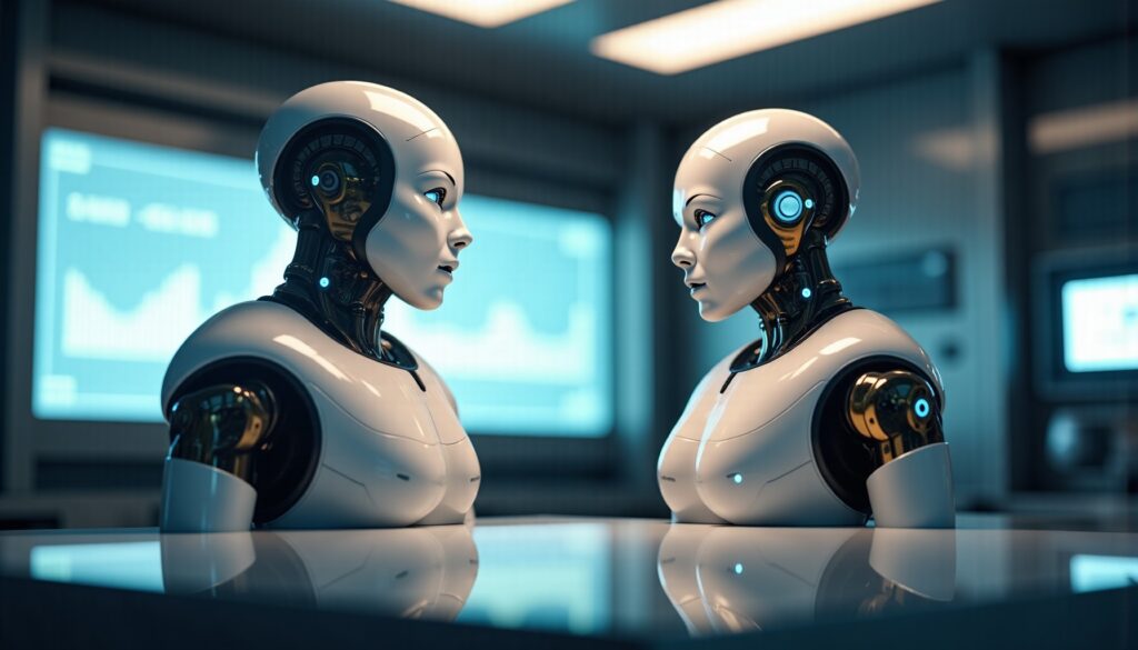 Video: das allererste Gespräch zwischen zwei humanoiden Robotern enthüllt