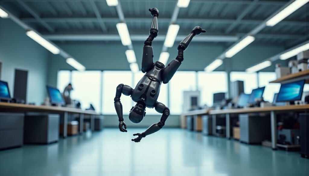 When Atlas, the humanoid robot, attempts a backflip and encounters an unexpected event