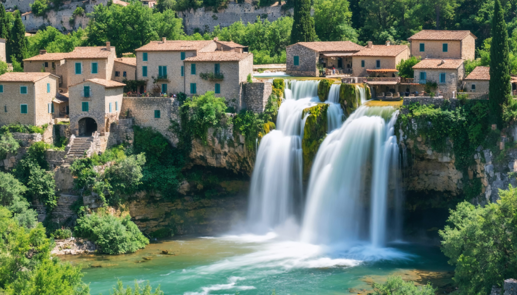découvrez le plus beau village du var, un charmant endroit où une cascade majestueuse s'écoule au cœur même du village, alliant beauté naturelle et patrimoine exceptionnel.