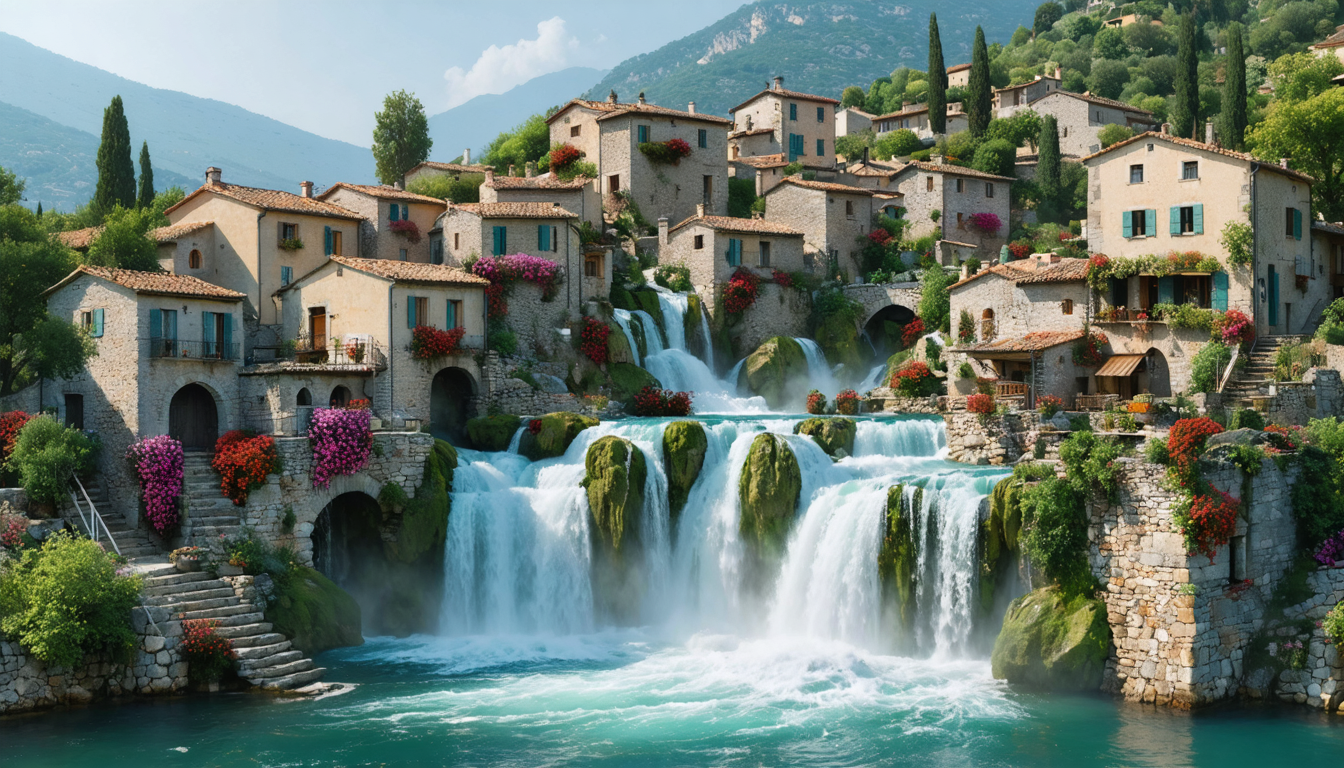 discover the most beautiful village of var, a jewel where a spectacular waterfall flows through the heart of the village, offering an unforgettable natural and picturesque landscape.