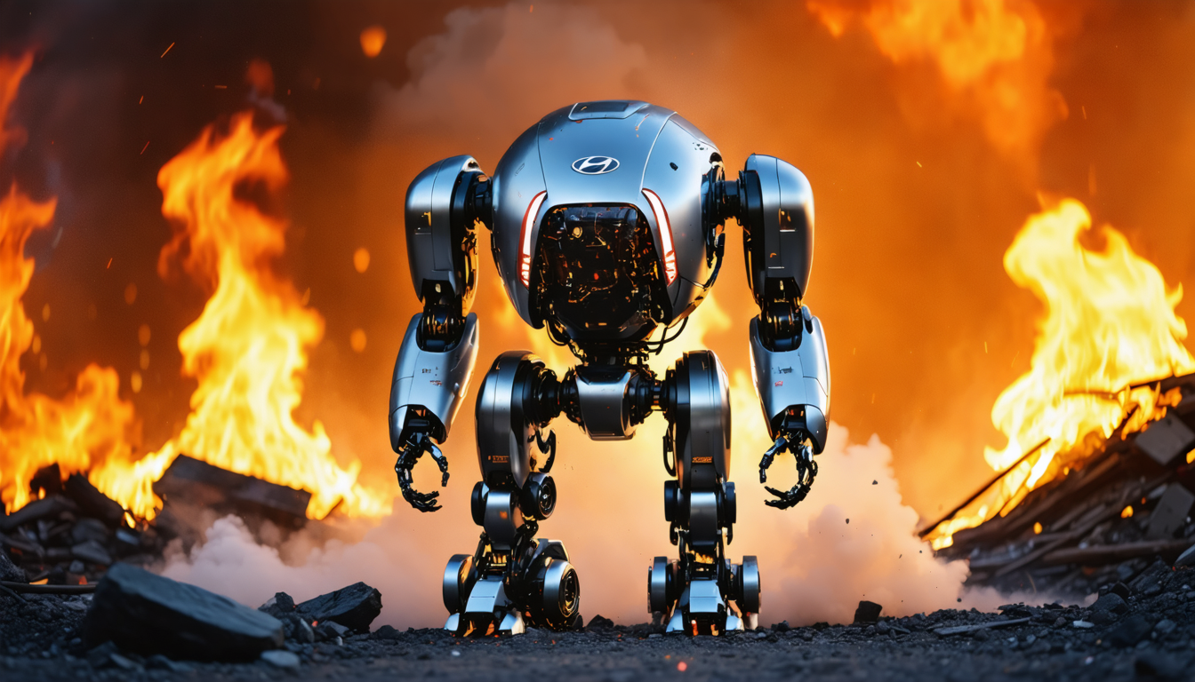 découvrez la vidéo de hyundai présentant un robot pompier innovant, conçu pour résister à des températures extrêmes jusqu'à 800 degrés, révolutionnant la lutte contre les incendies.