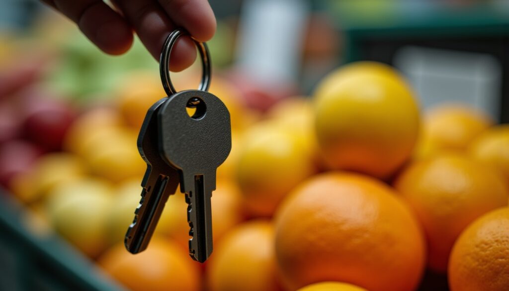 At the supermarket, a bunch of keys reveals quality fruits at a glance