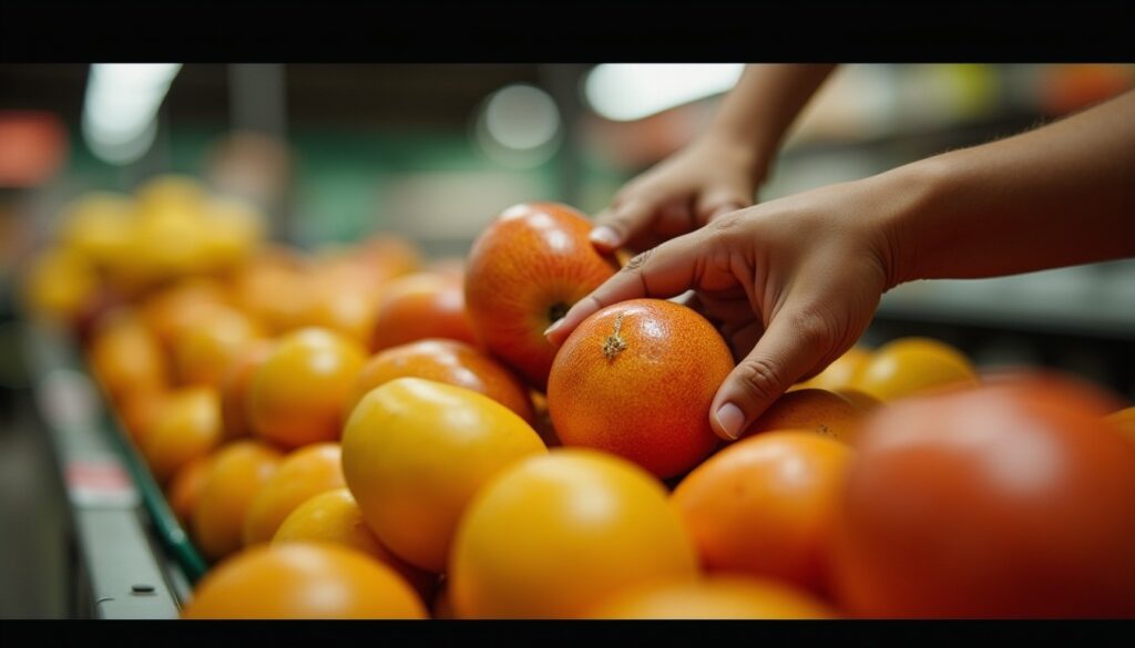 Au supermarché, un trousseau de clés dévoile les fruits de qualité en un clin d'œil