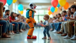 Vidéo : un robot clown surprend en donnant un coup de pied à un enfant lors d'une démonstration